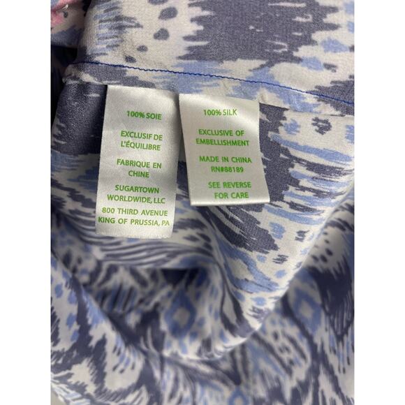 Lilly Pulitzer 100% Silk Beaded Renato Dinner Tunic in Oh My Cod Size Large - Picture 6 of 9